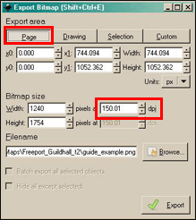 Figure 4.12 - Inkscape Export Dialog